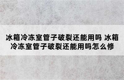 冰箱冷冻室管子破裂还能用吗 冰箱冷冻室管子破裂还能用吗怎么修